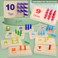 Tableau de comptage en bois avec tiges colorées et cartes d'animaux et de mots anglais pour l'apprentissage précoce des mathématiques pour tout-petits CE CPC Vente en gros OEM Personnalisé