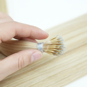 Estensioni per <span class=keywords><strong>capelli</strong></span> umani Lanxun a prezzo di fabbrica, a doppia trama, da 10-26 pollici, bionde, lisce e ondulate, senza grovigli, senza perdita di <span class=keywords><strong>capelli</strong></span>, <span class=keywords><strong>con</strong></span> anello nano, OEM - Product Image 2