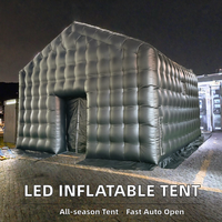 Tente de bar gonflable portable quatre saisons, imperméable, avec éclairage LED disco et ouverture automatique rapide