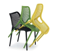 Sillas Apilables de Plástico PP para Terraza y Patio, Estilo Nórdico Moderno, Color Negro, para Restaurante y Cafetería, Venta al Por Mayor