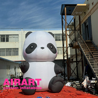 Mascotte gonflable en tissu Oxford de l'usine de fabrication de gonflables, mascotte gonflable panda pour exposition dans un parc à pandas