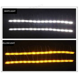 2pcs tinh thể rõ ràng DRL Đèn Led linh hoạt Xe LED Strip ban ngày chạy chảy lần lượt tín hiệu Trắng/hổ phách đèn 12V tự động mới - Product Image 3