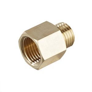 Adaptador de latón de 1/4 pulgada NPT macho-hembra para fontanería de agua - Product Image 1