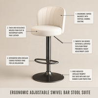 Tabouret de bar/caisse enregistreuse avec siège pivotant et dossier réglable pour usage domestique