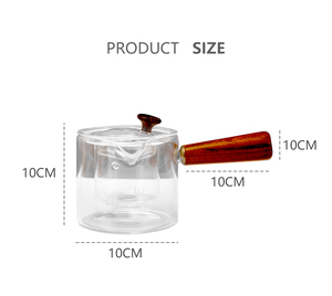 Handmade High Borosilicate Heat Resistant <strong>Glass</strong> <strong>Teapot</strong> with <strong>Glass</strong> Infuser and Wooden Handle - Product Image 6
