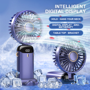 Ventilateur de cou pliable, mini ventilateur portable avec logo personnalisé pour femmes et hommes, idéal pour l'intérieur, l'extérieur et les voyages – Nos meilleures ventes de l'été - Product Image 2