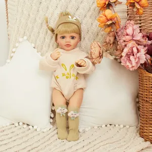 Vente chaude Poupée bébé reborn en vinyle silicone pleine grandeur 55 cm Jouets pour filles Vente en gros Poupées bébé reborn en silicone réalistes colorées - Product Image 3