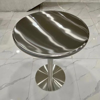 Table basse de salon KOZY K-8884 en acier inoxydable moderne de couleur naturelle