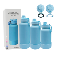 Bouteille d'eau isotherme en acier inoxydable moderne de 24 oz avec MagSafe, garde les boissons froides 24h et chaudes 12h, anti-fuite, 3 couvercles, camping, extérieur