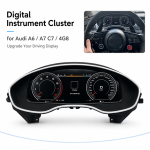 Nouveau tableau de bord numérique LCD Premium 12,3 pouces 1920x720P pour <span class=keywords><strong>Audi</strong></span> A6 A7 C7, prise en charge du <span class=keywords><strong>CarPlay</strong></span> sans fil et d'Android Auto, module Plug & Play HUD - Product Image 1