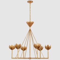 Suspension LED linéaire moderne en laiton Yihao, hauteur réglable, pour îlot de cuisine, bureau à domicile ou comme lustre