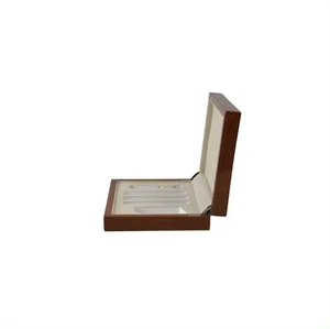 DS Handmade Walnut MDF Wood Hinged Organizer Box Gold Stamping Logo Rectangle Shape Wood Grain Storage <b>Crates</b> Craft Gift - Product Image 2