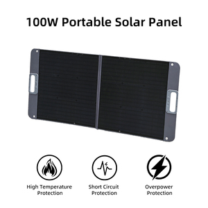 Panel <span class=keywords><strong>Solar</strong></span> <span class=keywords><strong>Portátil</strong></span> de 100W para Estación de Energía, Cargador <span class=keywords><strong>Solar</strong></span> Plegable, Panel <span class=keywords><strong>Solar</strong></span> Impermeable IP67 con Salida MC4 para Exteriores, RV y Campamento - Product Image 2