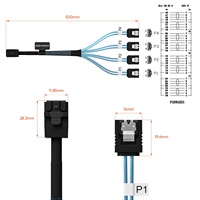Cable interno Mini SAS a SFF-8643 de 1m para controlador RAID de breakout directo y disco duro (3.3 pies) para portátil/escritorio en stock