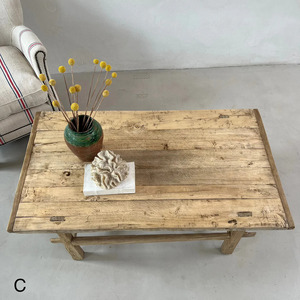 Large Antique <b>Wooden</b> Coffee <b>Table</b> <b>Rustic</b> Handcrafted Center <b>Table</b> Traditional Living Room Furniture Reclaimed Wood Design - Product Image 6