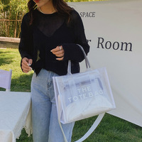 Sac fourre-tout transparent en PVC pour femme, grande capacité, avec fermeture éclair, à porter à l'épaule ou en bandoulière, nouvelle tendance estivale, portable, pour GPS