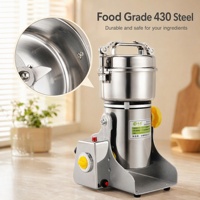 Mesin Giling Bumbu Listrik Mini Portabel 400g Bahan Stainless Steel untuk Herbal Kopi Biji-bijian