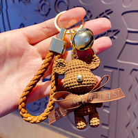 Dessin animé ours porte-clés pendentifs à la mode ours violent cordes suspendues pour voitures femmes PU sacs accessoires