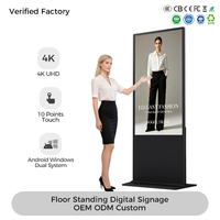 Tótem Publicitario LCD de 43, 49, 55 y 65 Pulgadas, Pantalla Interactiva Multimedia Android, Kiosco de Señalización Digital para Interiores