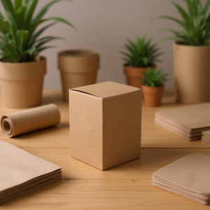 Scatola in Carta Kraft ILAN 8x8x12cm Pieghevole Confezione da 6 Pezzi - Product Image 2