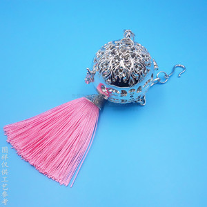 Boule d'encens en métal creux, argent brillant, forme géométrique, motif calligraphique, décoration d'intérieur, cadeau, diffuseur d'aromathérapie - Product Image 3