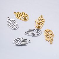 Jingxiang transfrontalier nouveau acier inoxydable évidé Fatima bouddha main bijoux accessoire bricolage pendentif