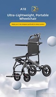 Fauteuil roulant léger en aluminium pliable pour avion, capacité de charge de 100 kg, pour les voyages des personnes âgées