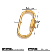 Nouveaux fermoirs mousquetons à vis en acier inoxydable 18K PVD, résistants au ternissement, pour colliers, bracelets et accessoires de bijouterie, vente en gros