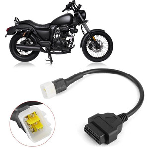 1 Uds nuevo diagnóstico 6 pines a OBD2 Cable adaptador de 16 pines para conector de detección de fallas de motocicleta Benelli para <span class=keywords><strong>DELPHI</strong></span> ECU - Product Image 1
