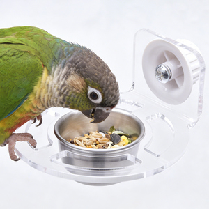 Mangeoire à oiseaux en acrylique transparent et en acier inoxydable, nouveau style 2025, plusieurs tailles au choix - Product Image 1