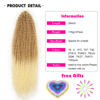 Extensions de cheveux synthétiques en fibre haute température pour tresses brésiliennes Marley de 28 pouces, épaisses, afro crépues, pour tressage au crochet, vente en gros