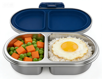 Boîte à lunch en acier inoxydable sans BPA pour enfants, très vendue, 2 compartiments, OEM acceptable