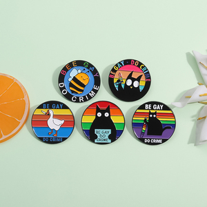 Broches de Esmalte con el Arcoíris del Orgullo <span class=keywords><strong>LGBT</strong></span>, Broche de Animal de Dibujos Animados, Insignia de Solapa, Accesorios de Joyería, Regalo para Amigos, Venta al por Mayor - Product Image 2
