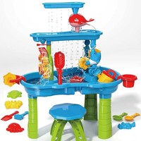 Nouvelle table de jeu aquatique et de sable d'extérieur à 3 niveaux, certifiée sécurité, en métal et plastique ABS, pour enfants et adultes, plage et jardin