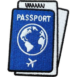 Passport With Flight Ticket 3 Inch Embroidery Patch Iron On Sew On Travel <b>Applique</b> Patch For Bags - Product Image 1