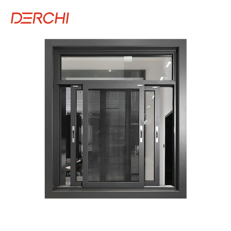 Ventana deslizante de vidrio de aluminio para casa personalizada, ventana deslizante doble impermeable para oficina con doble vía