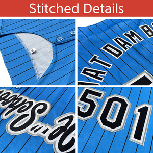 Jersey Baseball Ukuran Besar Kualitas Terbaik, Desain Garis-Garis Custom, Bahan Bernapas, Grosir Seragam, 100% Poliester - Product Image 6