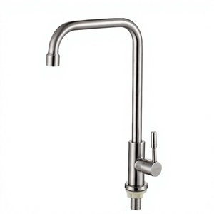 Grifo de Cocina Monomando Moderno de Acero Inoxidable SUS304, Montado en el Fregadero, Agua Fría, Acabado Pulido - Product Image 4