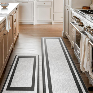 Modern Thin Non-Slip Anti-Fatigue Reversible PET Friendly Kitchen <b>Mats</b> <b>Set</b> Durable Washable Square Kitchen Runner Rugs for Floor - Product Image 1