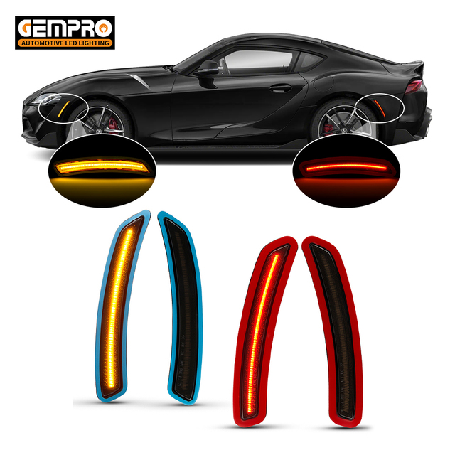 4pcs LED Front Rear Bumper Side Marker Lights Parking Signal Lamps for Toyota Supra 2020-2021 Reflectors Lights