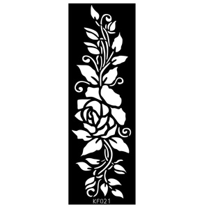 En gros, pochoir de tatouage éphémère ajouré pour animaux de compagnie, motif floral style Ins, pochoir autocollant de tatouage <span class=keywords><strong>Hanna</strong></span> - Product Image 6