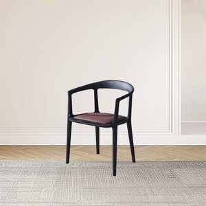 Chaises de salle à manger en chêne noir et frêne blanc simples et exquises avec coussins adaptés à la salle à manger et au bureau - Product Image 3