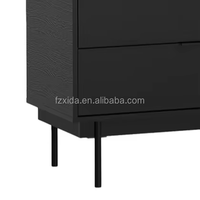 Meuble de Rangement Moderne Noir Brillant à 5 Tiroirs, Grande Capacité, Idéal pour Salon, Chambre d'Hôtel, École - Offre Spéciale