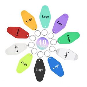 <b>Custom</b> Logo Promotional Blank Color Acrylic Material Key Tags Plastic Retro Vintage Motel Room Hotel <b>Keychain</b> for Logo Printing - Product Image 3