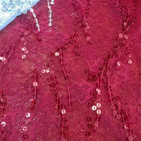 Nouveau Tissu de Luxe Exquis Brodé en Dentelle Tricotée avec Paillettes et Pompons pour Robes de Mariée et Spectacles Scéniques pour Filles