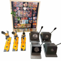 Kit de fabrication de porte-clés miroir industriels de 58 mm, presse à boutons ronds professionnelle avec 100 pièces de matériaux magnétiques pour le bricolage