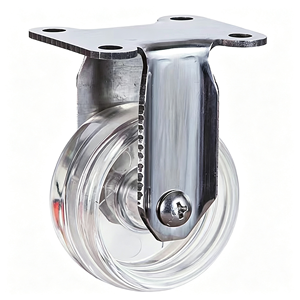 Stainless Steel Swivel Caster Wheel 125mm Clear Polyurethane/Phenolic Resin Flat Type Ball Bearing 100x80mm <b>Plate</b> Industrial Use - Product Image 1