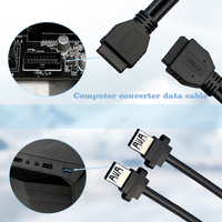 Cable de Extensión USB 3.0 Tipo-A Hembra de 20 Pines a 2 Puertos USB 3.0 Tipo-A para Montaje en Panel Frontal, Precio de Fábrica al por Mayor