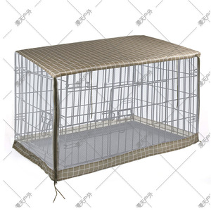 Housse de cage pour animaux de compagnie rectangulaire en polyester respirant à carreaux, taille moyenne, avec ventilation en maille - Product Image 4