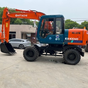 Vente flash - Excavatrice hydraulique d'occasion à roues moyennes Hitachi EX100WD, 10 tonnes, bon état, moteur d'origine, prix bas - Product Image 6